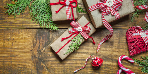 istock Christmas gifts with handmade decoration 1188265502