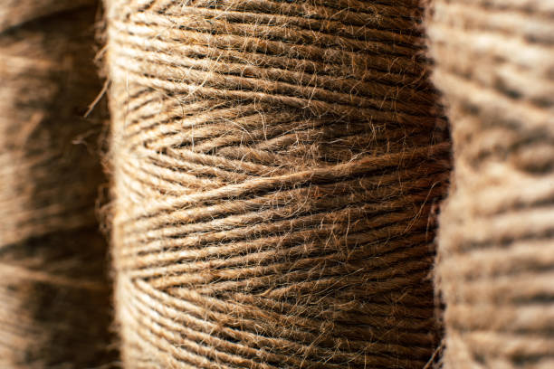 rope jute hemp cord close-up background threads