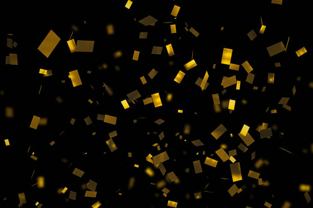 istock falling down golden metallic glitter foil confetti, animation movement on black background, gold christmas, holiday event happy new year and festive fun concept 1188268715