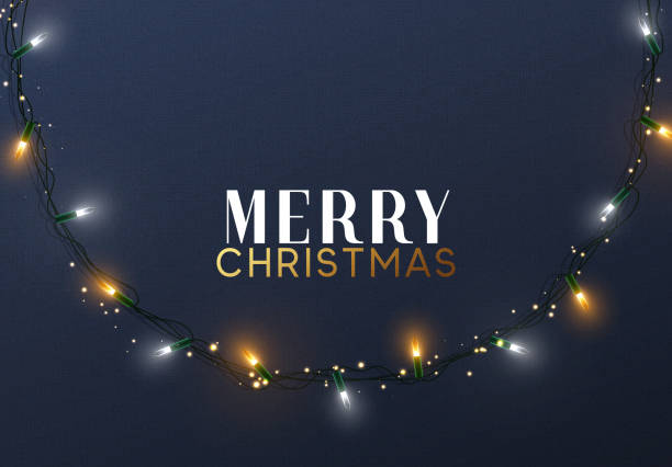 istock Glowing Christmas lights Wreath for Xmas Holiday greeting cards design 1188272202