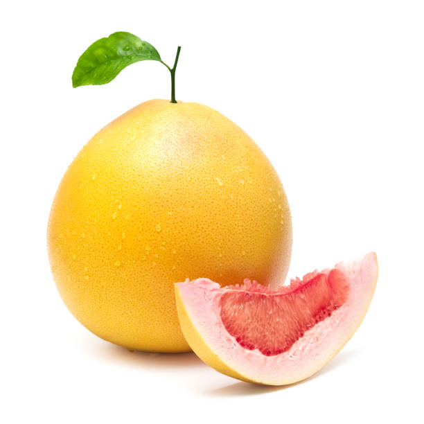istock Red Pomelo Citrus Fruit with a Slice Isolated on a White Background 1188273182