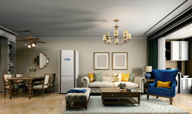 istock 3d render of American Style Living Room 1188274769