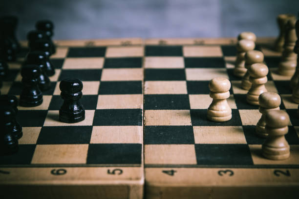 istock Scene of a chess on a chess wooden board 1188279029