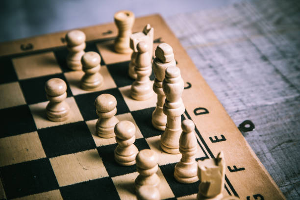 istock Scene of a white chess figures on a chess board 1188279041