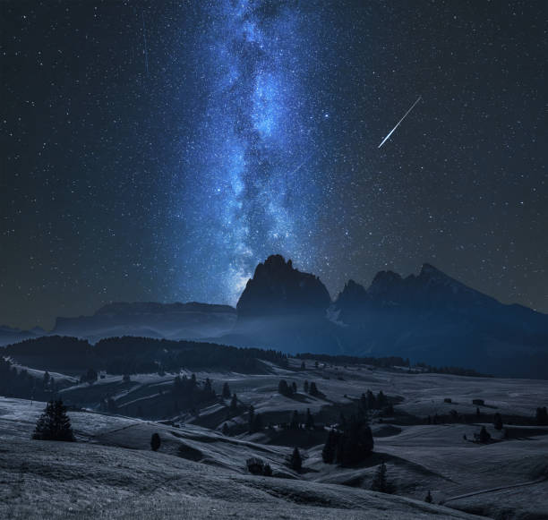 istock Milky way over Alpe di Siusi in Dolomites at night 1188279112
