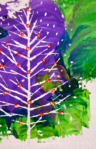 istock Abstract White Christmas Tree Painting 1188280240