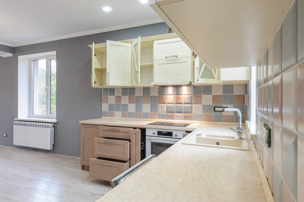 istock Luxury modern provence styled grey, pink and cream kitchen interior 1188281617