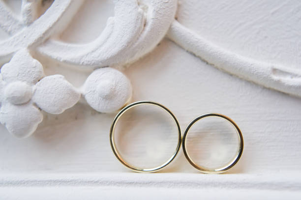 istock Gold wedding rings for the bride and groom. 1188282506