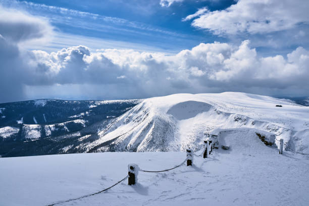 istock Winter landscape on a cloudy day in the Giant Mountains 1188282695