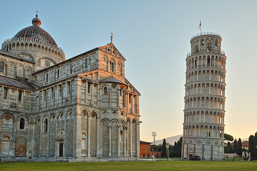 Leaning Tower of Pisa in Pisa in Italy in Autumn