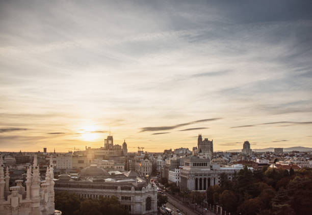 istock Madrid city centre from above at sunset 1188287595