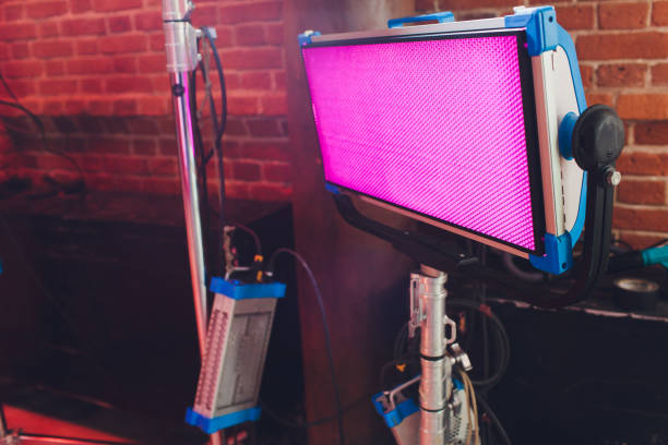 istock Close-up view of led lamps. Video light. 1188288066