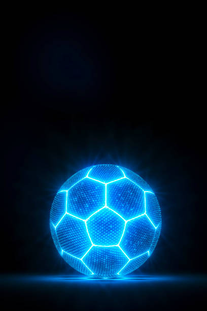 istock Glowing soccer ball in the dark 1188288255