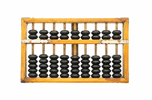 Old abacus ancient classic isolated on white background