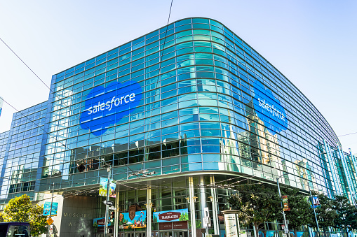 Nov 17, 2019 San Francisco / CA / USA - Dreamforce annual convention taking place at Moscone Convention Center; Dreamforce is an annual user conference hosted by Salesforce.com in downtown San Francisco