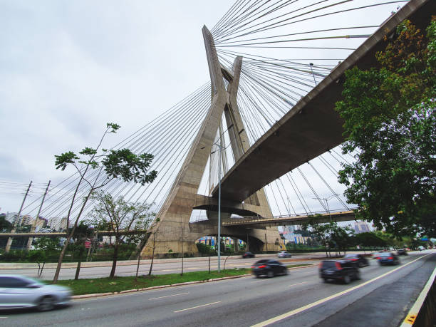 istock Famous cable-stayed bridge at Sao Paulo city. 1188302338