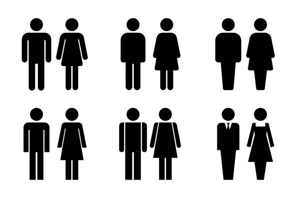 toilettentür piktogramme - female stock-grafiken, -clipart, -cartoons und -symbole