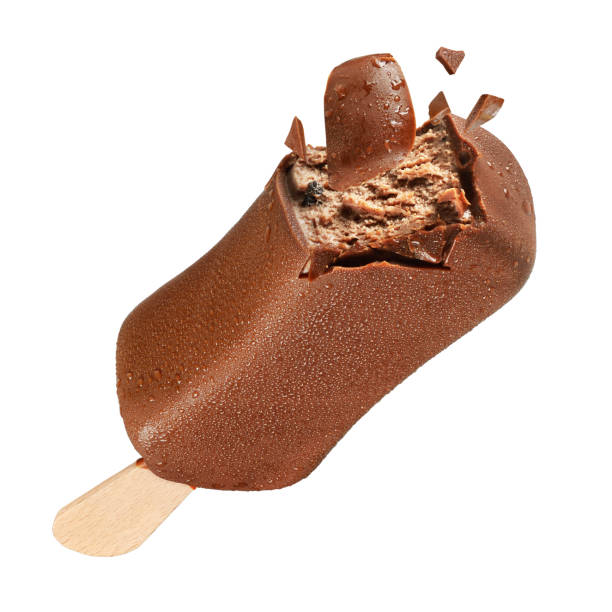 istock Chocolate truffle ice cream popsicle with coating isolated on white 1188311121
