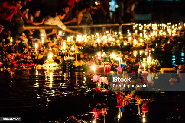 Loy Krathong Festival Stock Photo - Download Image Now - Loi Krathong, Abstract, Asia