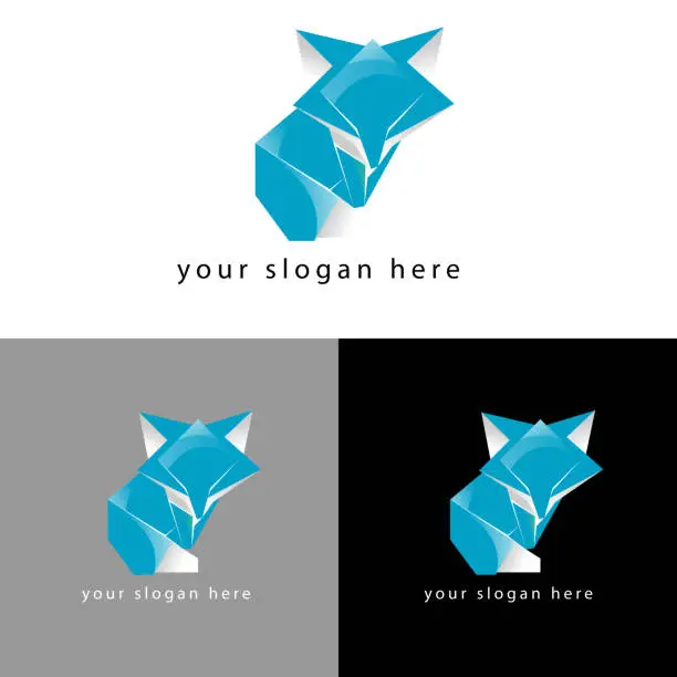 Vector illustration of fox animal logo flat design