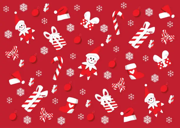 Vector illustration of chrismas design on red background.merry christmas and happy new year concept Illustration vector