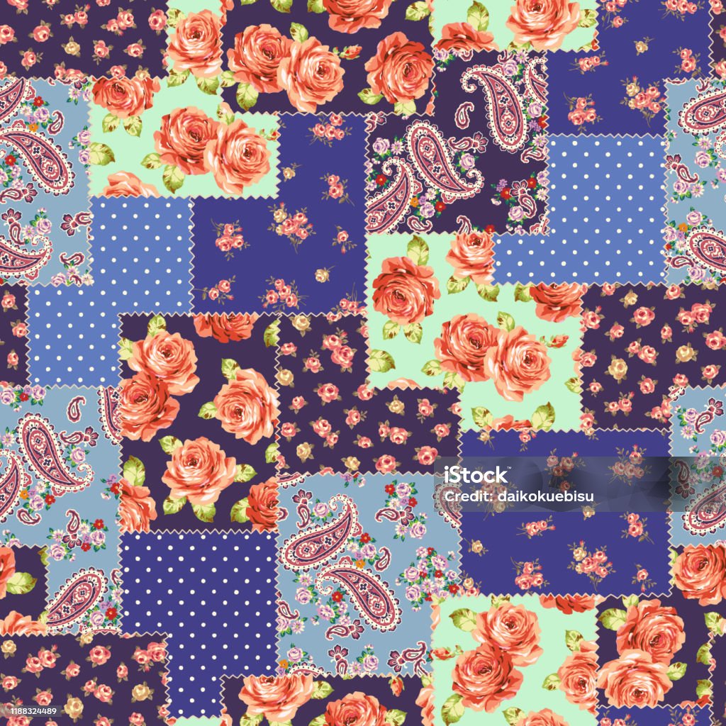 Patchwork Patton Cute Patchwork Seamless Patchwork Pattern Stock Illustration - Download ...