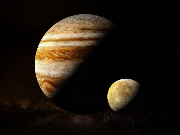 istock Jupiter - High resolution 3D Rendering images presents planets of the solar system with Europa moon 1188325632