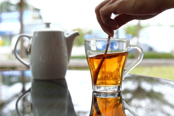 istock hot tea healthy drink put on table in the morning time 1188325665