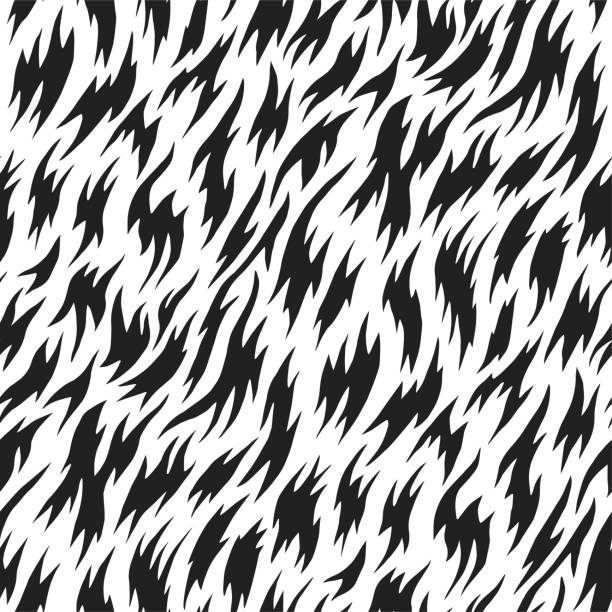 Black and white seamless abstract pattern. Wavy flames elements. Seamless vector background. For fabric, textile, cover, advertising banner etc. 10 eps design. Black and white seamless abstract pattern. Wavy flames elements. Seamless vector background. For fabric, textile, cover, advertising banner etc. 10 eps design. flame designs stock illustrations