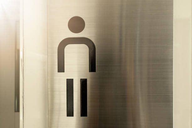 istock Toilet symbol on the stainless steel surface 1188333335