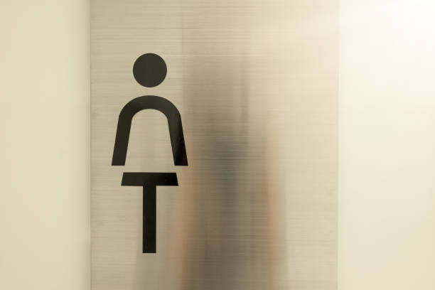 istock Toilet symbol on the stainless steel surface 1188333340