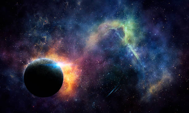 Bright stars and abstract nebula in space