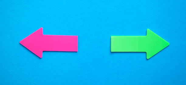 istock Colorful arrows on blue background. 1188340457