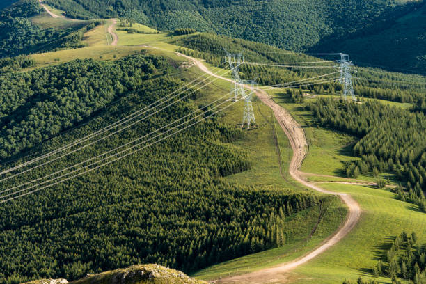 road and electric power station