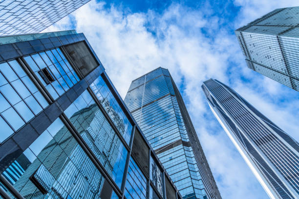istock Modern office building against blue sky 1188342891