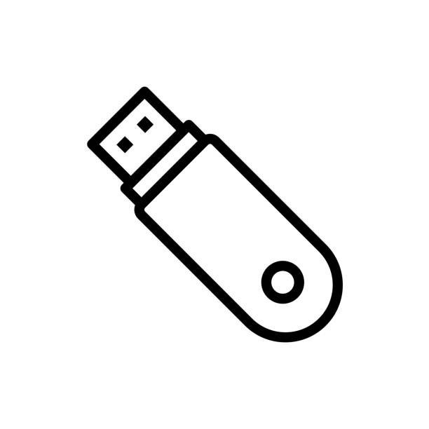 ilustraciones, imágenes clip art, dibujos animados e iconos de stock de plantilla de diseño vectorial de icono de unidad flash usb - usb cable usb flash drive flash memories