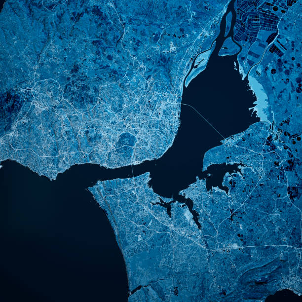 istock Lisbon Portugal 3D Render Map Blue Top View Sep 2019 1188344799