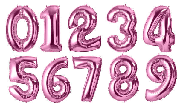 numbers Balloons on a white background