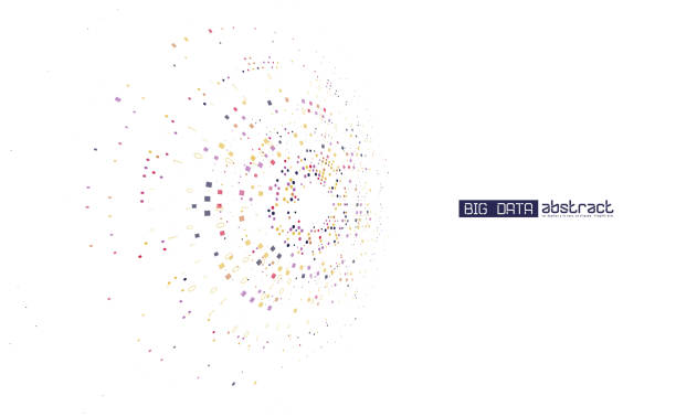 Big genomic data visualization Big genomic data visualization. DNA test, genom map. Graphic concept for your design human genome code stock illustrations