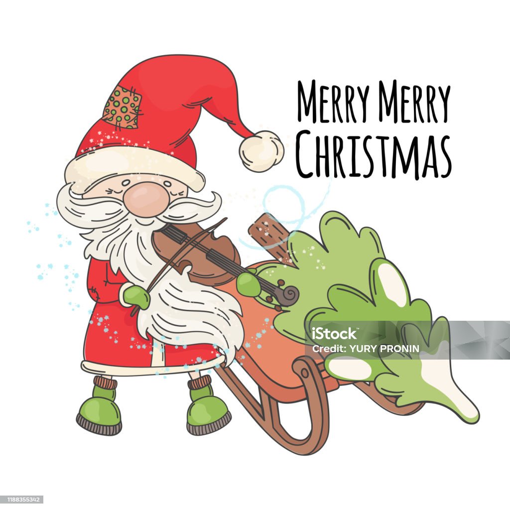 Merry Christmas Song New Year Musician Vector Illustration Set Stock  Illustration - Download Image Now - iStock