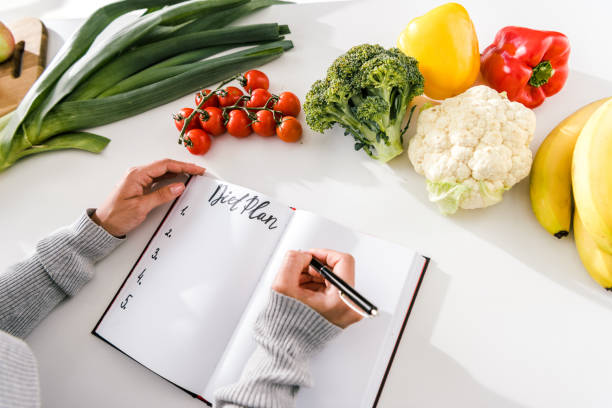 istock cropped view of woman writing in notebook with diet plan 1188359089