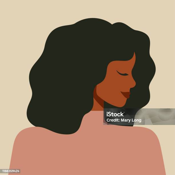 Portret Van Een Afroamerikaanse Vrouw In Profiel Stockvectorkunst en meer beelden van Volwassen vrouwen - Volwassen vrouwen, Alleen één vrouw, Illustratie