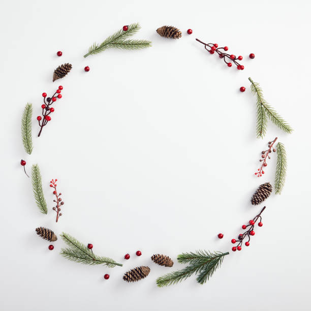 istock Evergreen tree branch and red berries 1188361830