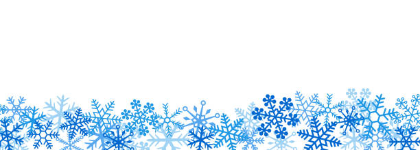 ilustraciones, imágenes clip art, dibujos animados e iconos de stock de cristal de nieve, copo de nieve, material de borde - ice crystal winter nature ice