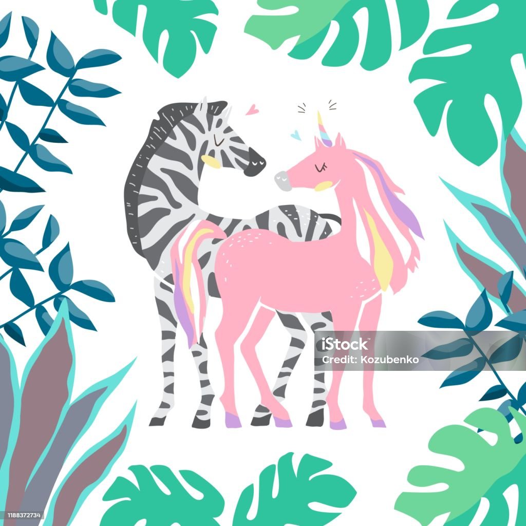 Đẹp Dễ Thương Kỳ Lân Và Ngựa Vằn Cặp Đôi Kỳ Lân Và Ngựa Vằn Trong ...