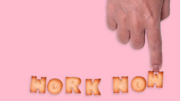 istock Concept Text form cookie stop eat let to work now for wallpaper and background. 1188375375