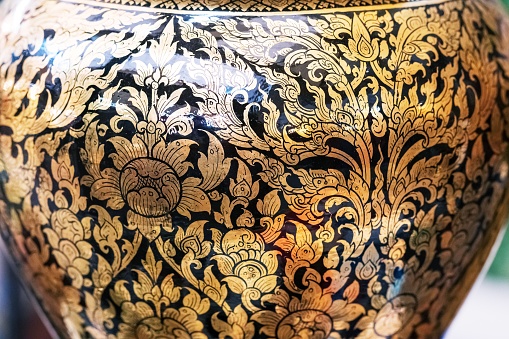 Beautiful Thailand Handmade Traditional Earthenware close up