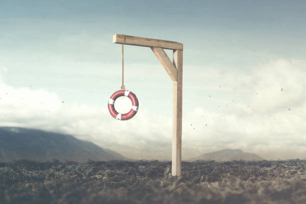 euthanasia issue, surreal abstract concept - lifeguard association imagens e fotografias de stock