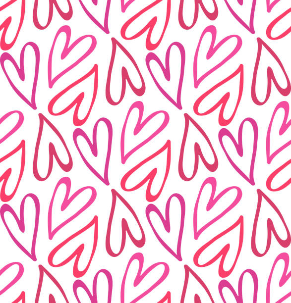 illustrazioni stock, clip art, cartoni animati e icone di tendenza di carino sfondo a doodle disegnato a mano con cuore - valentines day heart shape backgrounds star shape