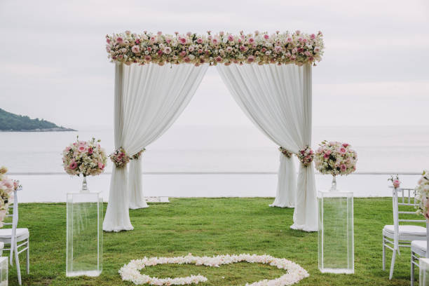 istock Wedding ceremony. Arch; decorated with flowers. 1188380181